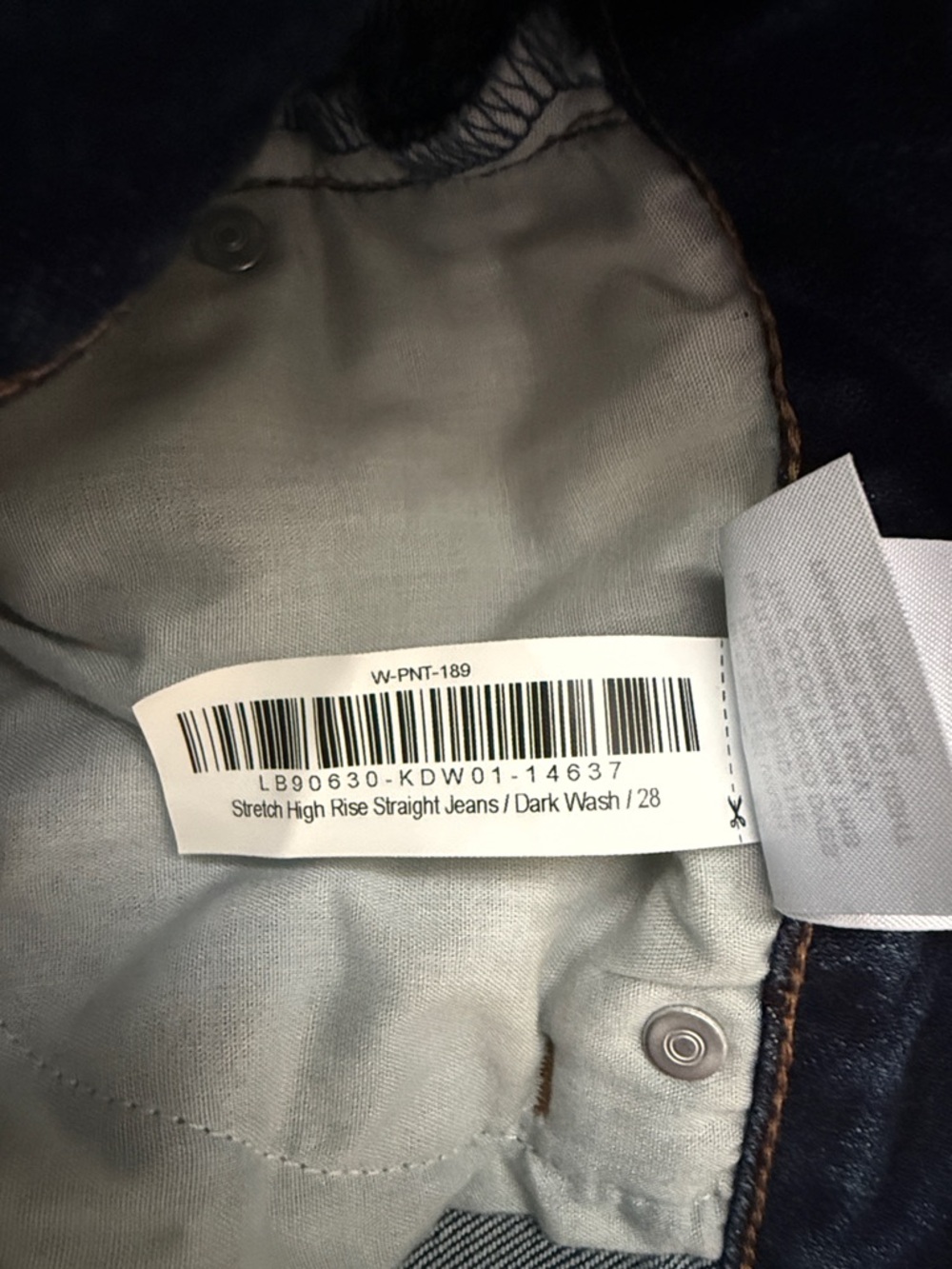 NWT Quince Stretch High Rise Straight Jeans Dark Wash Size 28 - Picture 6 of 8